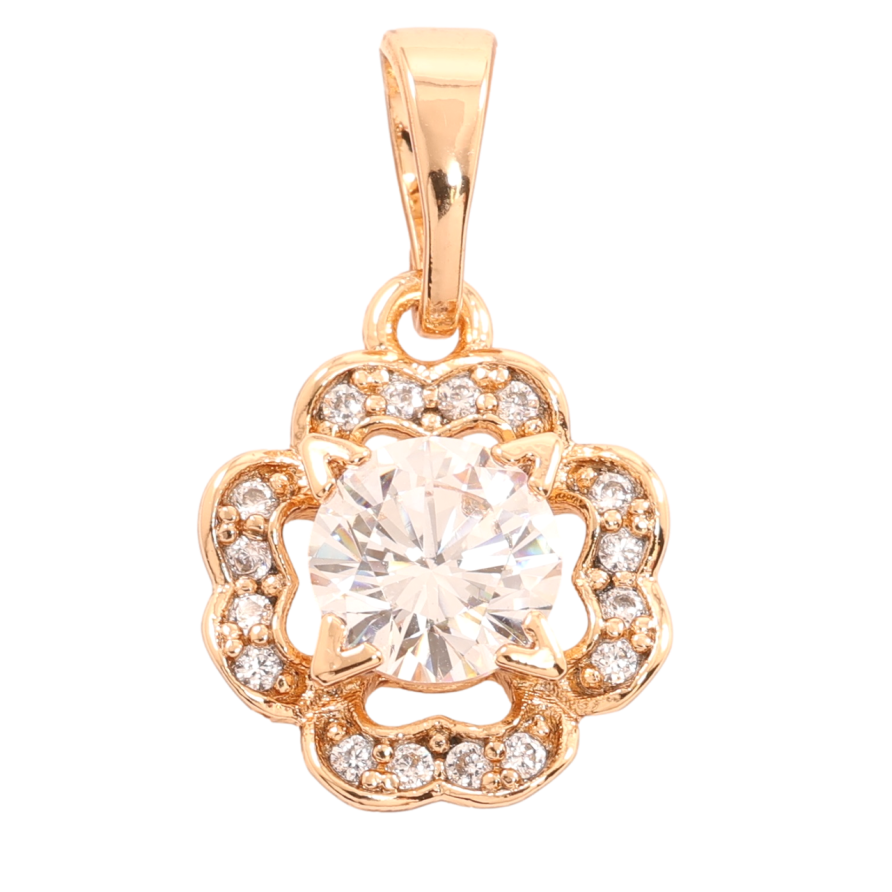 Кулон Xuping Позолота 18K «Квіточка з цирконієм» для ланцюжка до 5мм фото №1