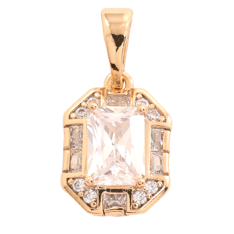 Кулон Xuping Позолота 18K «Фіаніт в обрамленні цирконію» для ланцюжка до 5мм фото №1