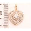 Кулон Xuping Позолота 18K «Сердечко з інкрустацією цирконієм» для ланцюжка до 6мм фото №2