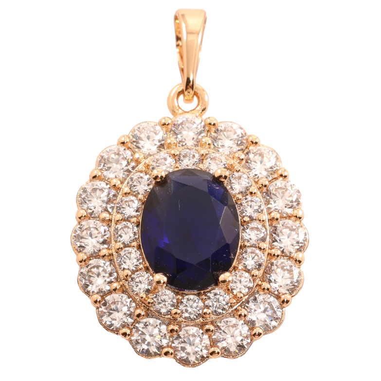 Кулон Xuping Позолота 18K Инкрустация цирконием с синим фианитом для цепочки до 6мм фото №16