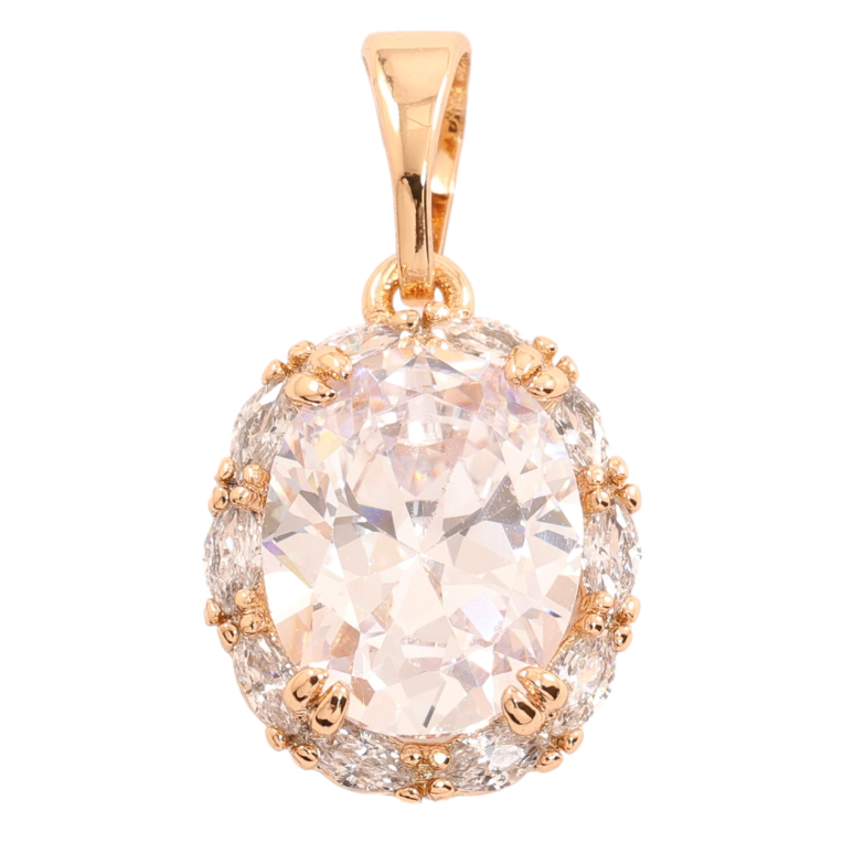 Кулон Xuping Позолота 18K «Фіаніт в обрамленні цирконію» для ланцюжка до 5мм фото №1