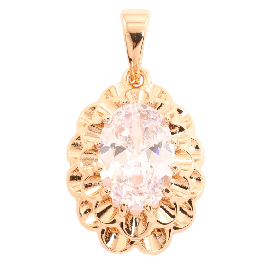 Кулон Xuping Позолота 18K «Декоративна квіточка з фіанітом» для ланцюжка до 5мм фото №1