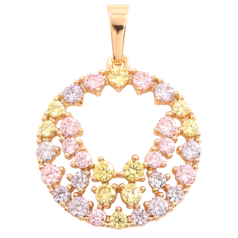 Кулон Xuping Позолота 18K Россыпь разноцветных фианитов для цепочки до 7мм фото №1