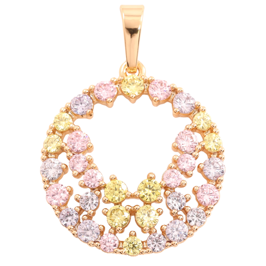 Кулон Xuping Позолота 18K «Розсип різнокольорових фіанітів» для ланцюжка до 7мм фото №1