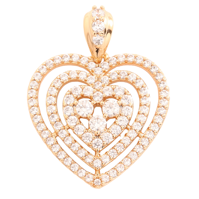 Кулон Xuping Позолота 18K «Серце з інкрустацією цирконієм» для ланцюжка до 4мм фото №1