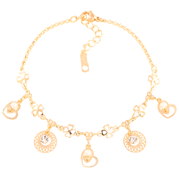 Браслет Xuping Позолота 18K Цепочка с декоративными подвесками длинна с доп.цепочкой 18-21см х 2мм фото №16