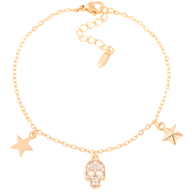 Браслет Xuping Позолота 18K Цепочка с подвесками длинна с доп.цепочкой 17.5-20.5см х 1.5мм фото №1