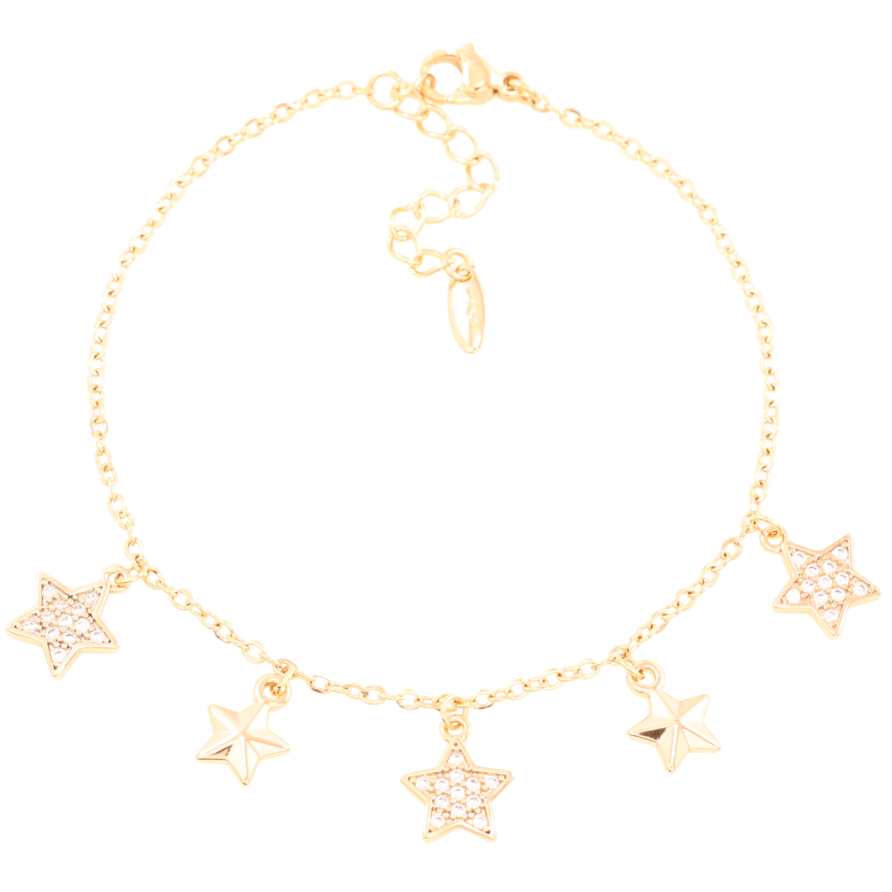 Браслет Xuping Позолота 18K Цепочка с подвесками длинна с доп.цепочкой 17.5-21см х 1.5мм фото №1