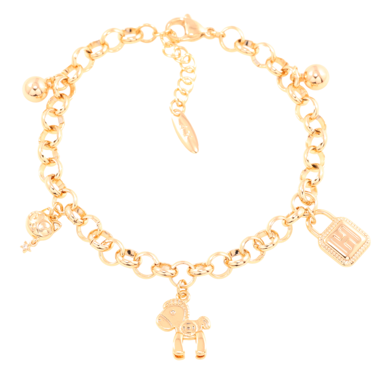 Браслет Xuping Позолота 18K Цепочка с подвесками длинна с доп.цепочкой 19.5-23см х 6мм фото №25