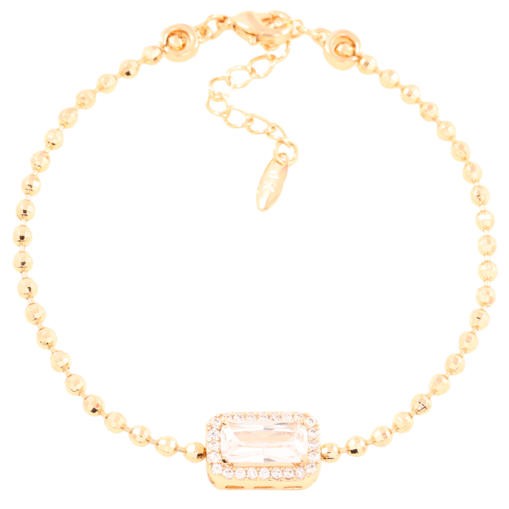 Браслет Xuping Позолота 18K Цепочка с кристальной вставкой длинна с доп.цепочкой 17.5-20.5см х 2.5мм фото №7