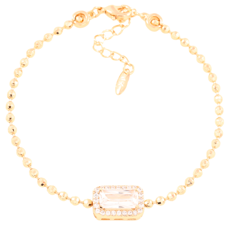 Браслет Xuping Позолота 18K Ланцюжок з кришталевою вставкою» довжина з доп.ланцюжком 17.5-20.5см х 2.5мм фото №1