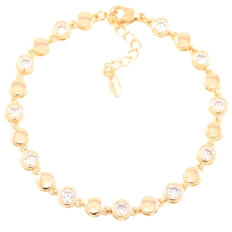 Браслет Xuping Позолота 18K Круги с фианитами длинна с доп.цепочкой 18-21см х 5мм фото №6