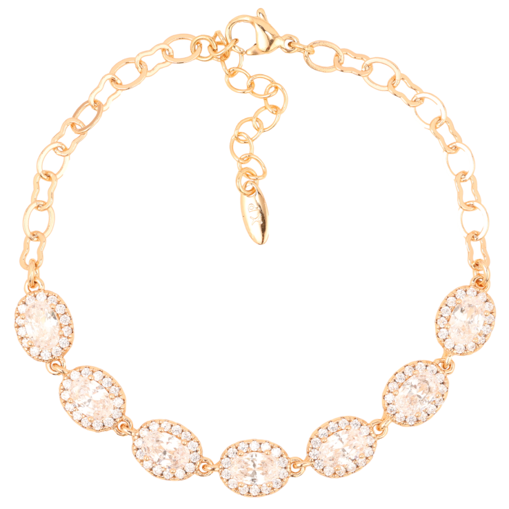 Браслет Xuping Позолота 18K Цепочка с кристальными звеньями длинна с доп.цепочкой 17-20.5см х 4мм фото №11