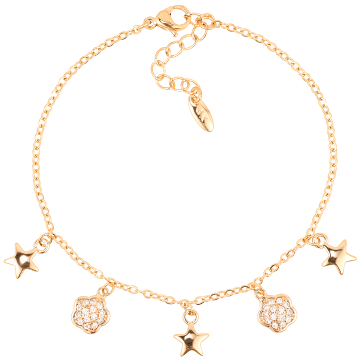 Браслет Xuping Позолота 18K Цепочка с подвесками длинна с доп.цепочкой 17.5-21см х 1.5мм фото №9