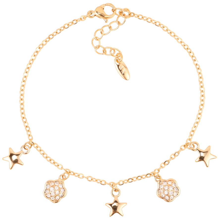 Браслет Xuping Позолота 18K Ланцюжок з підвісками» довжина з доп.ланцюжком 17.5-21см х 1.5мм фото №1