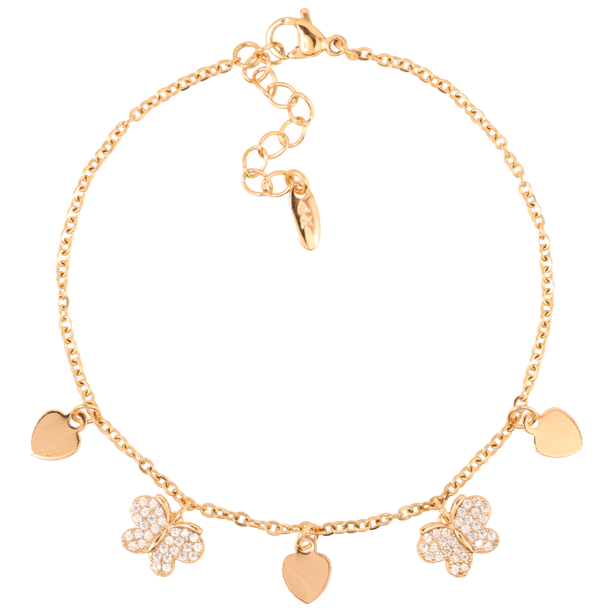 Браслет Xuping Позолота 18K Цепочка с подвесками длинна с доп.цепочкой 17.5-20.5см х 1.5мм фото №1