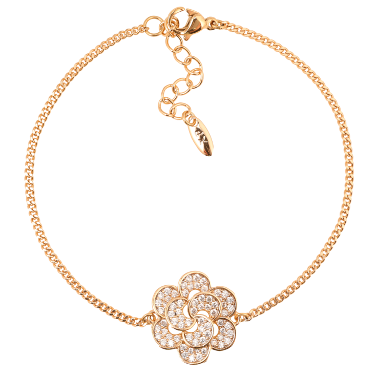 Браслет Xuping Позолота 18K Цепочка с вставкой цветок длинна с доп.цепочкой 17.5-21см х 1.5мм фото №13