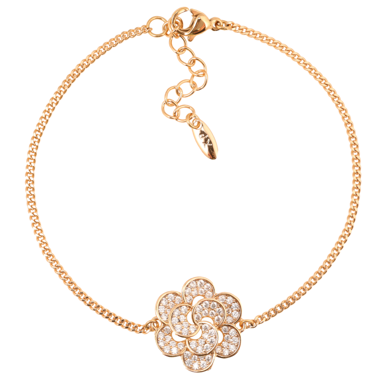 Браслет Xuping Позолота 18K Ланцюжок зі вставкою «квітка» довжина з доп.ланцюжком 17.5-21см х 1.5мм фото №9