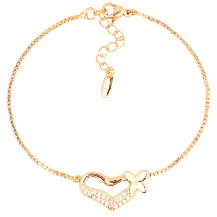 Браслет Xuping Позолота 18K Цепочка с вставкой сердечко длинна с доп.цепочкой 17.5-20.5см х 1мм фото №20