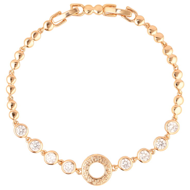 Браслет Xuping Позолота 18K Кристальная дорожка с колечком длинна с доп.замком 17,19см х 4мм фото №17