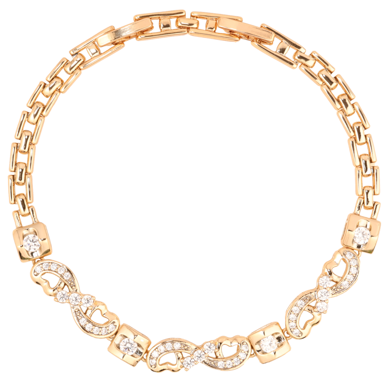 Браслет Xuping Позолота 18K «Романтичний візерунок з цирконієм» довжина з доп.замком 17,19см х 4мм фото №7