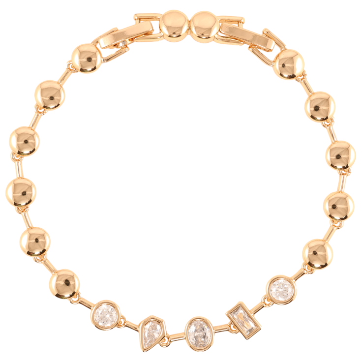 Браслет Xuping Позолота 18K Круглые звенья с фианитами длинна с доп.замком 16,18см х 5мм фото №21