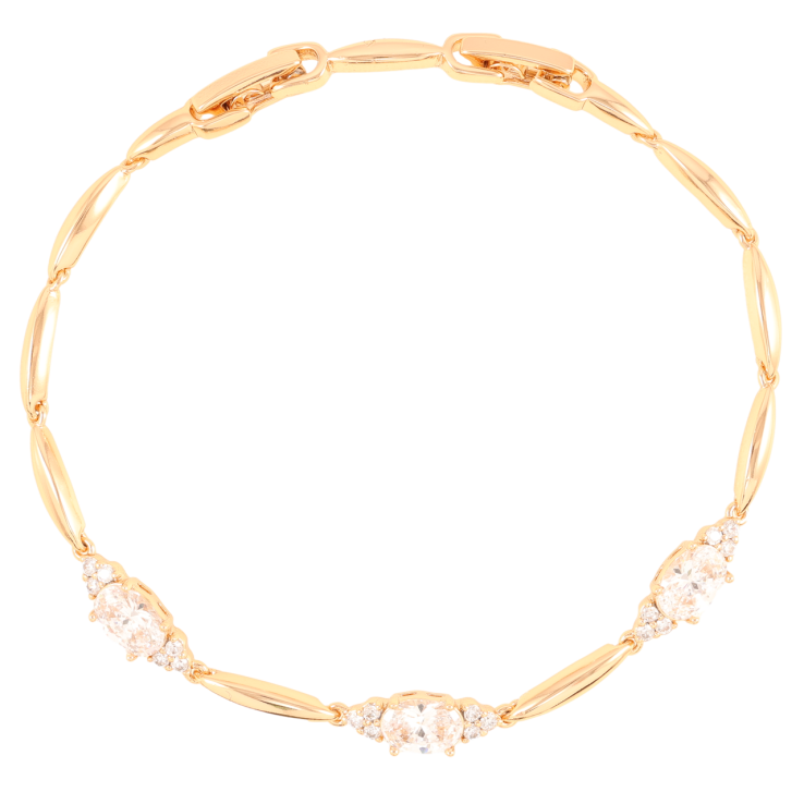 Браслет Xuping Позолота 18K Вставки с цирконием длинна с доп.замком 17,19см х 2мм фото №23