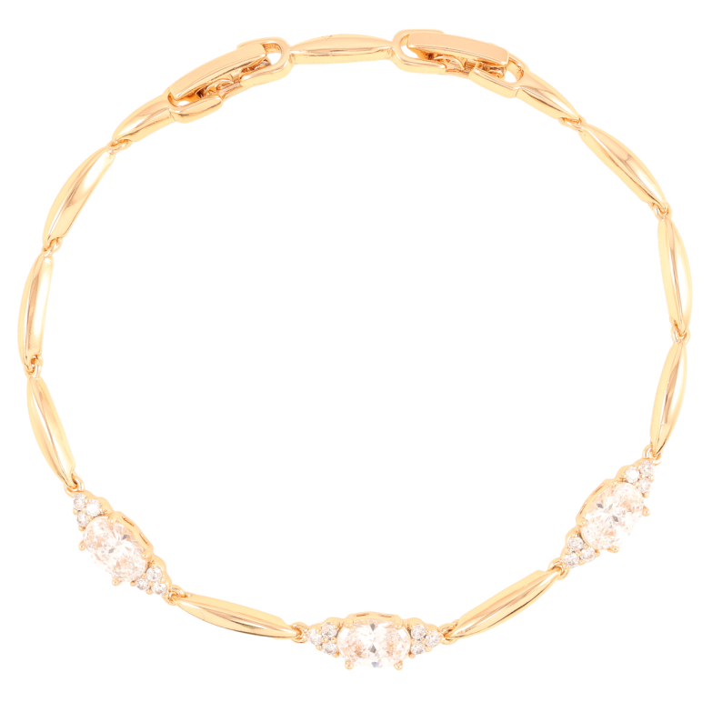 Браслет Xuping Позолота 18K «Вставки з цирконієм» довжина з доп.замком 17,19см х 2мм фото №1