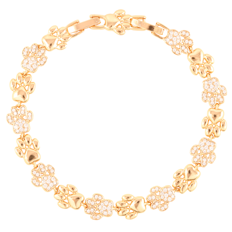 Браслет Xuping Позолота 18K «Лапки з цирконієм» довжина з доп.замком 17,19см х 8мм фото №1