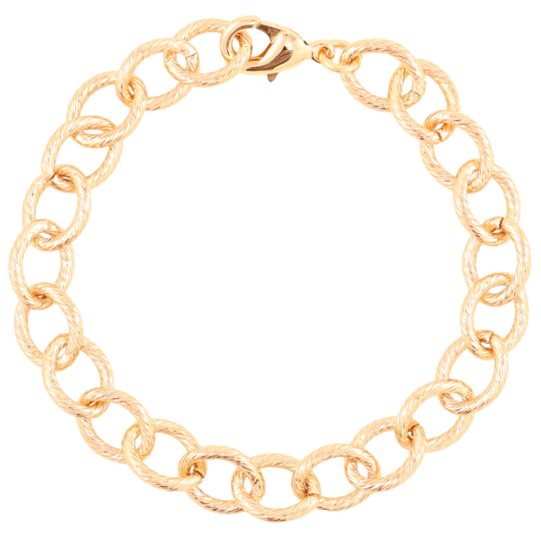 Браслет Xuping Позолота 18K Якорная цепочка с насечками длинна 20см х 10мм фото №1