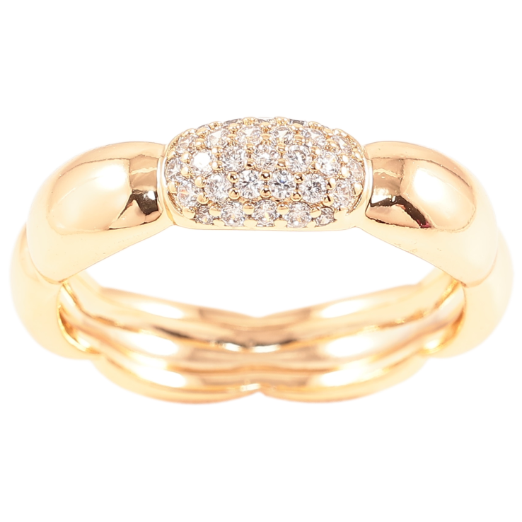 Кольцо Xuping Позолота 18K Фигурная шинка с инкрустацией цирконием, шир. 5мм фото №12