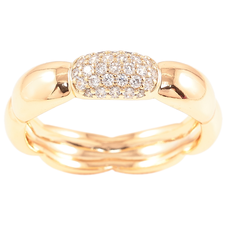 Кольцо Xuping Позолота 18K Фигурная шинка с инкрустацией цирконием, шир. 5мм фото №1