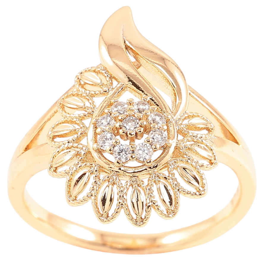 Каблучка Xuping Позолота 18K «Квітковий візерунок з цирконієм» фото №1