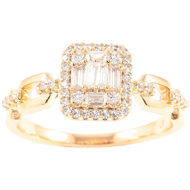 Кольцо Xuping Позолота 18K Узор с инкрустацией цирконием фото №8