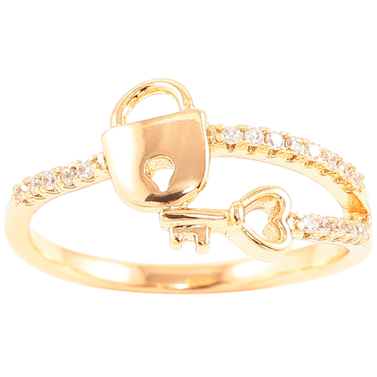 Кольцо Xuping Позолота 18K Замочек с ключиком фото №17