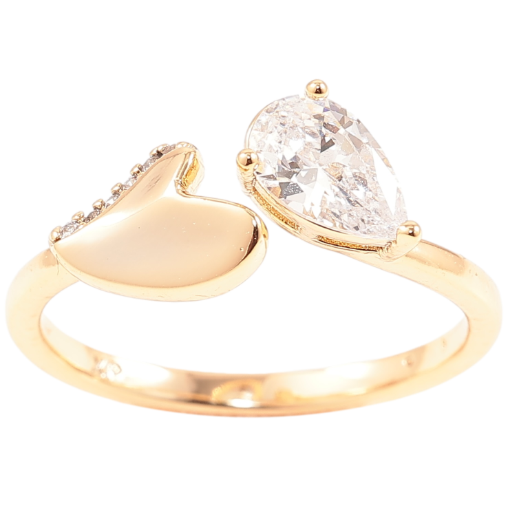 Кольцо Xuping Позолота 18K Сердечко с фианитом фото №17
