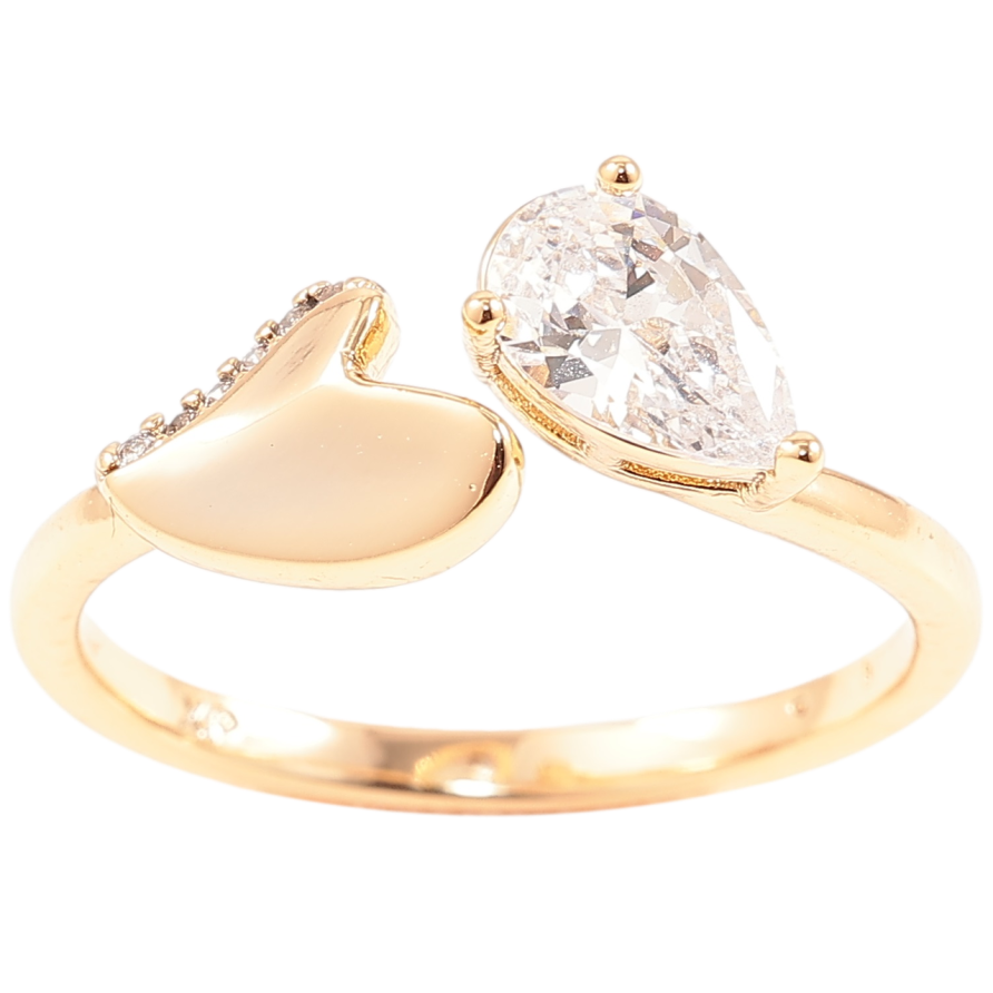 Кольцо Xuping Позолота 18K Сердечко с фианитом фото №1