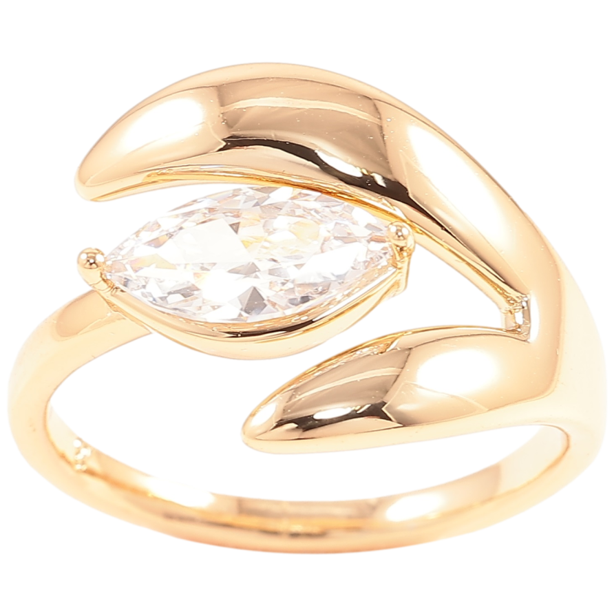 Кольцо Xuping Позолота 18K Кристальный бутон фото №1