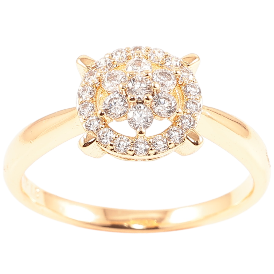 Кольцо Xuping Позолота 18K Кристальный цветочек в колечке фото №1