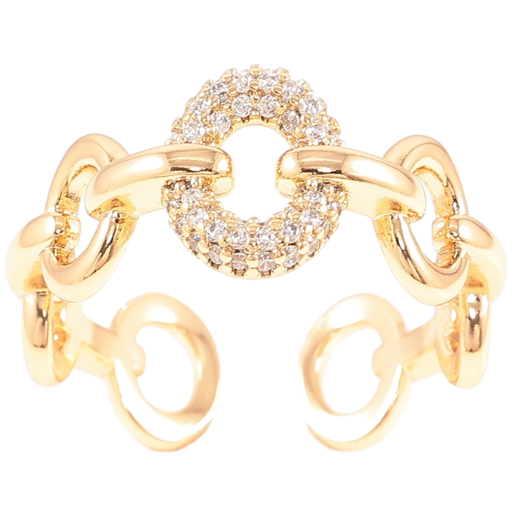 Кольцо Xuping Позолота 18K Узор с инкрустацией цирконием фото №6