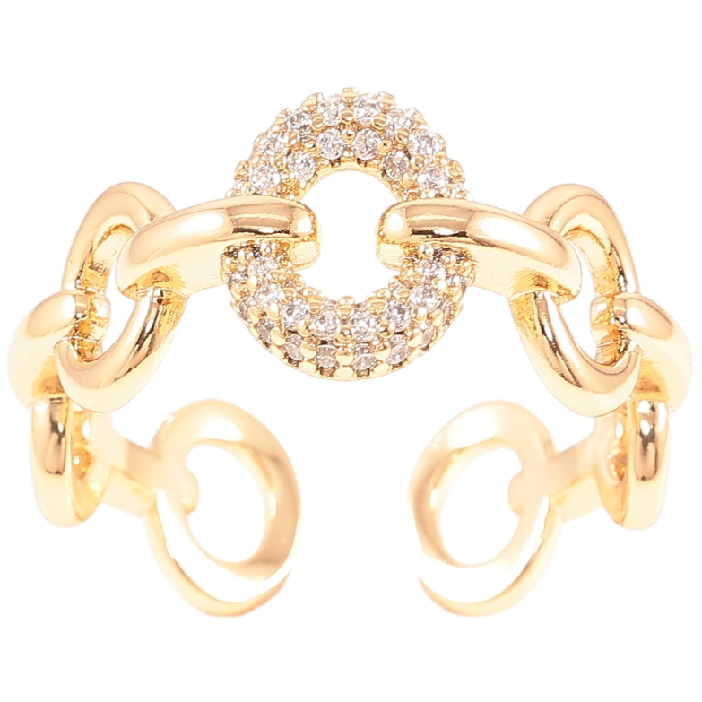 Каблучка Xuping Позолота 18K «Візерунок з інкрустацією цирконієм» фото №6