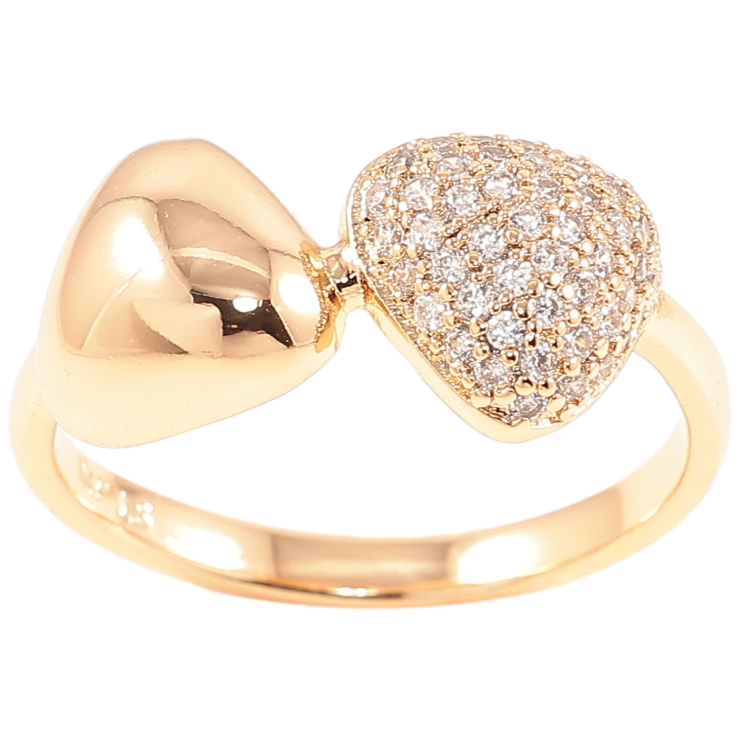 Кольцо Xuping Позолота 18K Два треугольника с цирконием фото №6