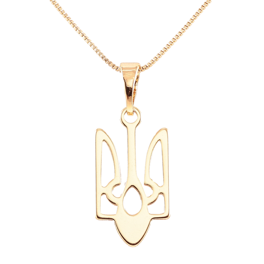 Кулон на ланцюжку (165911) Xuping колір 18K «Герб України, 19х10мм» розмір 50см х 1мм фото №1