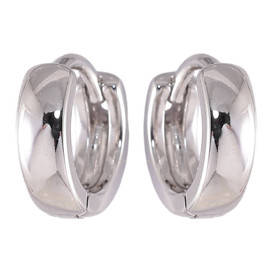 Серьги Xuping Родий колечки Классика, шир. 3.1мм ø 12мм фото №1