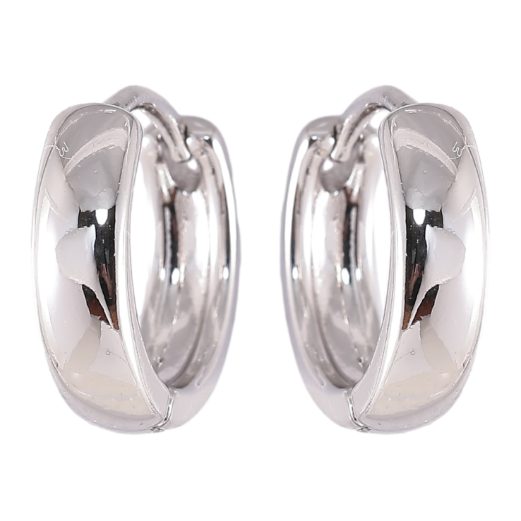 Серьги Xuping Родий колечки Классика, шир. 3.5мм ø 14мм фото №2