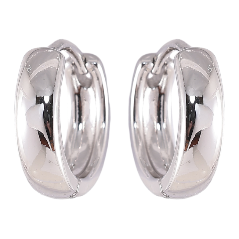 Серьги Xuping Родий колечки Классика, шир. 3.5мм ø 14мм фото №1