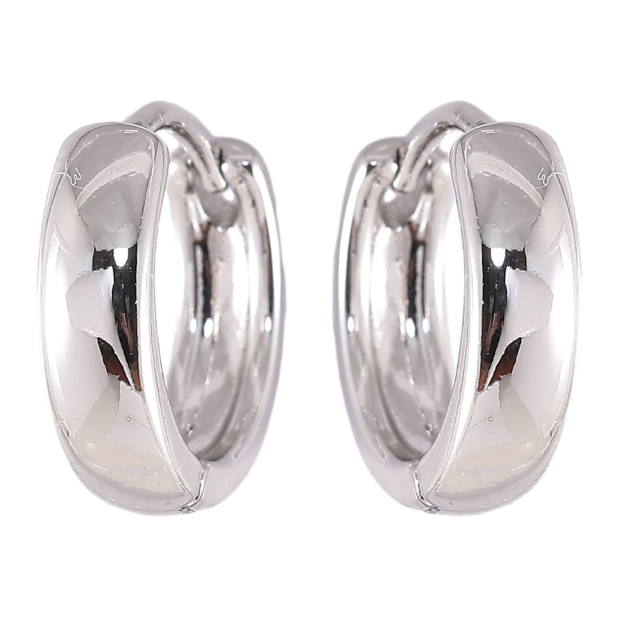 Серьги Xuping Родий колечки Классика, шир. 3.5мм ø 14мм фото №1