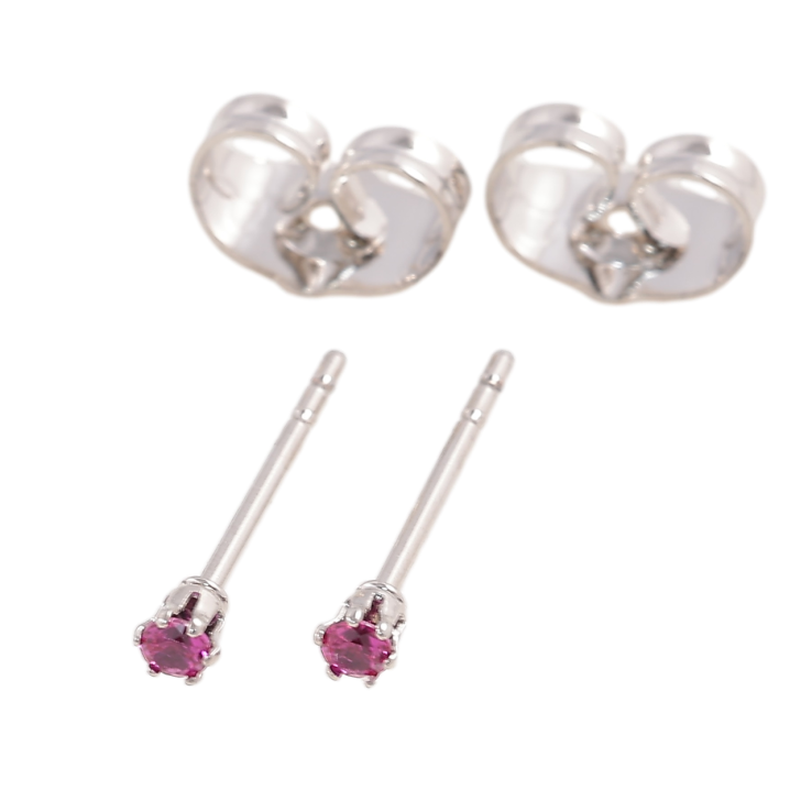 Сережки Xuping Родій пусети «Малинові фіаніти в 6-ти крапановій оправі» ø 2мм фото №15