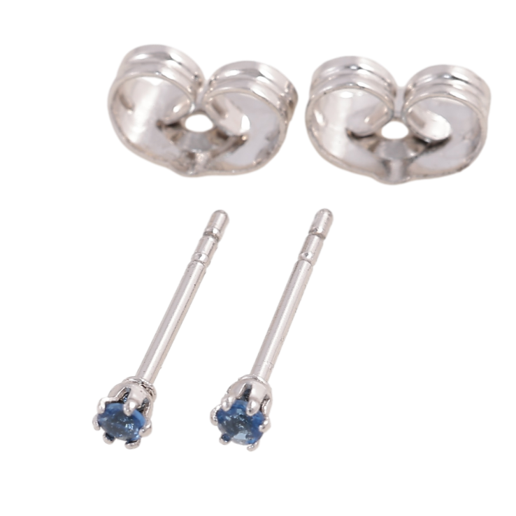 Сережки Xuping Родій пусети «Сині фіаніти в 6-ти крапановій оправі» ø 2мм фото №9