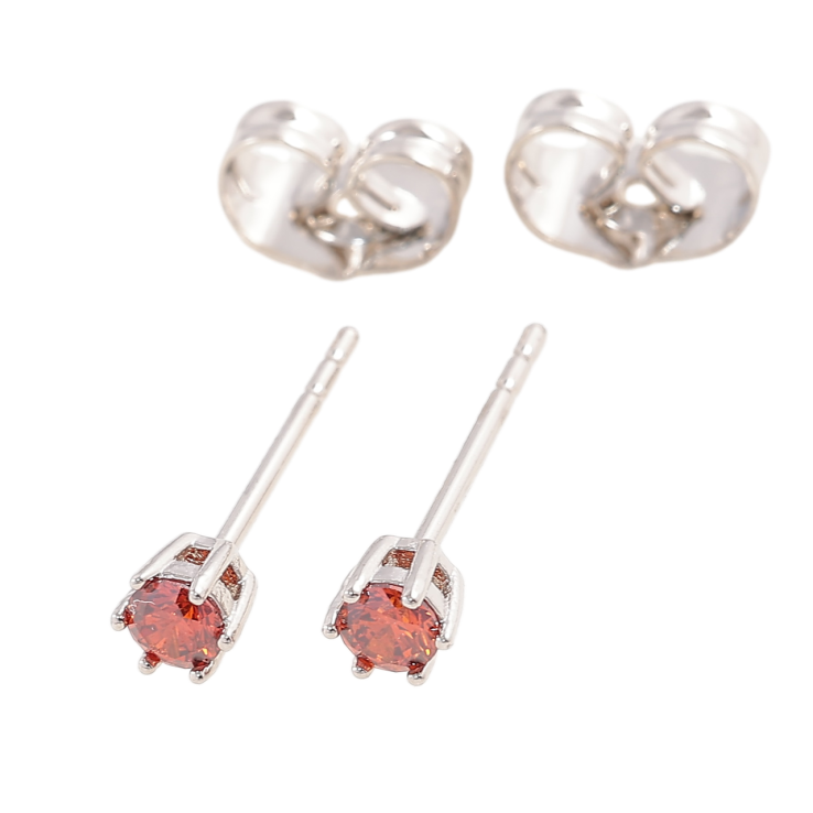 Сережки Xuping Родій пусети «Червоні фіаніти в 6-ти крапановій оправі» ø 3мм фото №15